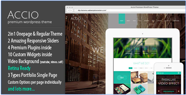 Accio | Responsive Onepage Parallax Agency WordPress Theme